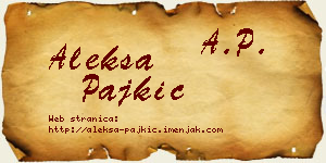 Aleksa Pajkić vizit kartica